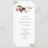 Burgundy Foliage Wedding Program Programm (Vorne/Hinten)