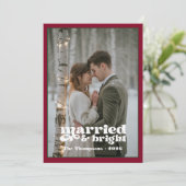 Burgundy & Forest Green NewWed Weihnachten (Stehend Vorderseite)