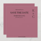 Burgundy Forever Love Wedding Save the Date (Vorne/Hinten)