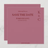Burgundy Forever Love Wedding Save the Date (Vorne/Hinten)