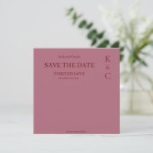 Burgundy Forever Love Wedding Save the Date (Stehend Vorderseite)