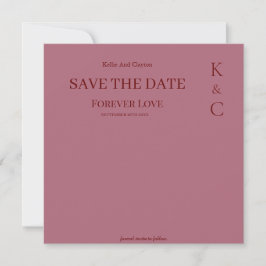 Burgundy Forever Love Wedding Save the Date
