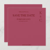 Burgundy Forever Love Wedding Save the Date (Vorne/Hinten)