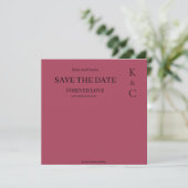 Burgundy Forever Love Wedding Save the Date (Stehend Vorderseite)
