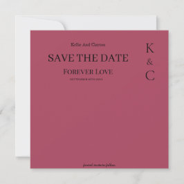 Burgundy Forever Love Wedding Save the Date