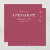 Burgundy Forever Love Wedding Save the Date (Vorne/Hinten)