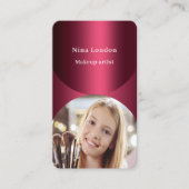 Burgundy Foto arch Qr Code Facebook Visitenkarte (Vorderseite)