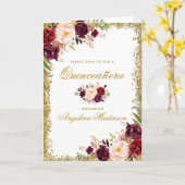 Burgundy-Foto-Glitzer aus Quinceanera Karte (Gelbe Blume)