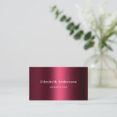 Burgundy Foto qr Code Facebook Icon Visitenkarte (Stehend Vorderseite)