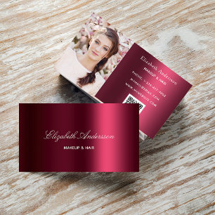 Burgundy Foto qr elegant Visitenkarte