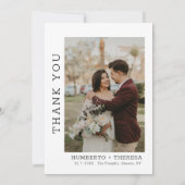 Burgundy Foto Wedding Dankeschön Card Dankeskarte (Rückseite)