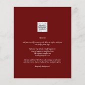Burgundy Foto Wedding Invite QR Code Rett Datum (Rückseite)