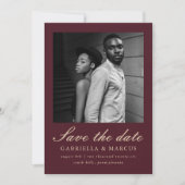 Burgundy Foto Wedding Save the Date (Vorderseite)