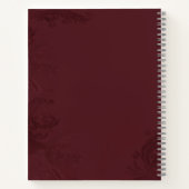 Burgundy Fourish Wedding Notizblock (Rückseite)