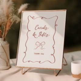 Burgundy Frame Ribbon Brautparty Cards Geschenke Poster