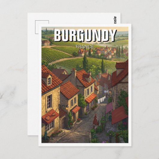 Burgundy France Travel Postkarte (Vorne/Hinten)