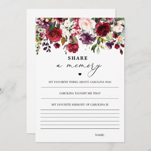 Burgundy-Frauen teilen sich eine Speicherkarte mit Dankeskarte (Vorne/Hinten)