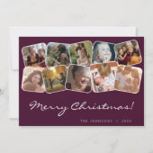 Burgundy Frohe Weihnachten 10 Foto Collage (Vorderseite)