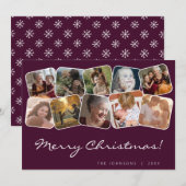 Burgundy Frohe Weihnachten 10 Foto Collage (Vorne/Hinten)
