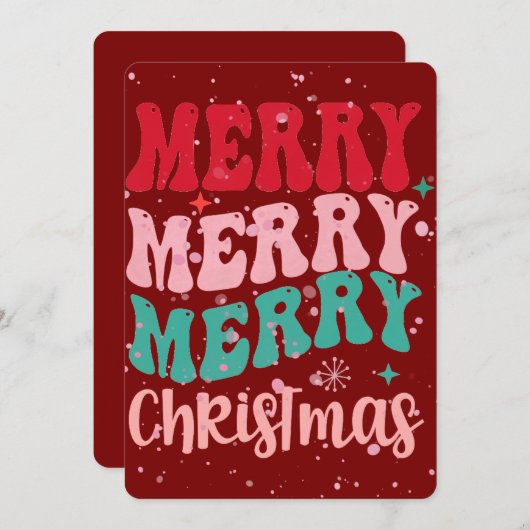 Burgundy Frohe Weihnachtskarte Einladung (Vorne/Hinten)