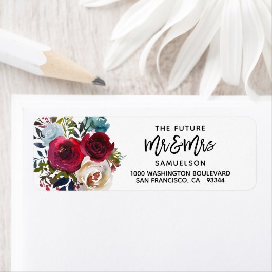 BURGUNDY Future Mr. & Mrs. Wedding Rücksendeadress (Insitu)