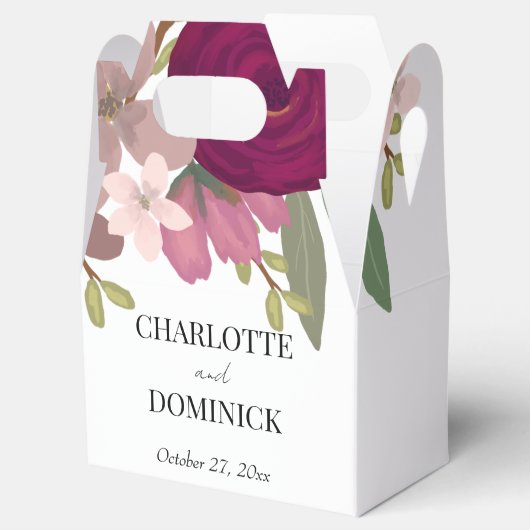 Burgundy Garden Blume Hochzeit Geschenkschachtel (Geöffnet)