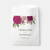 Burgundy Garden Blume Hochzeit Geschenktütchen (Vorderseite)
