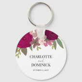 Burgundy Garden Blume Hochzeit Schlüsselanhänger (Vorderseite)