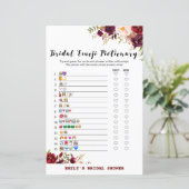 Burgundy Garden Brautparty Game PRINIERT (Stehend Vorderseite)