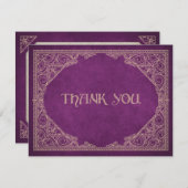 Burgundy Geek Buchbibliothek Literaturhochzeit Dankeskarte (Vorne/Hinten)