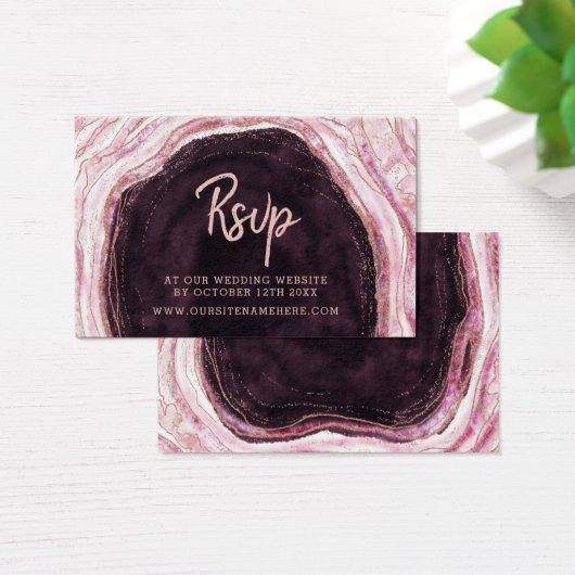 Burgundy Geode Agate Website UAWG Insert Cards (Schreibtisch)