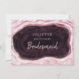 Burgundy Geode Be Meine Bridesmaid-Vorschlagskarte