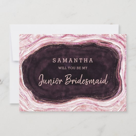 Burgundy Geode Be My Junior Bridesmaid Vorschlag (Vorderseite)