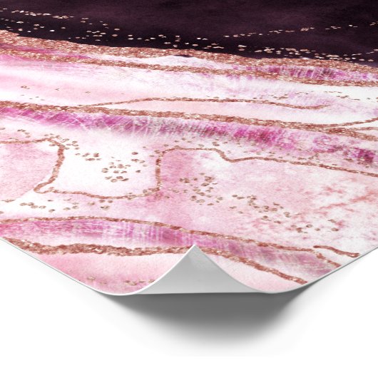 Burgundy Geode glücklich immer nach dem Empfang si Poster (Ecke)