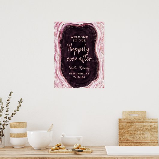 Burgundy Geode glücklich immer nach dem Empfang si Poster (Küche)