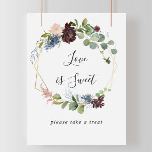 Burgundy Geometric Liebe ist ein süßes Zeichen Poster