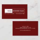 Burgundy Geometric Minimalistisch Simple Modern Un Visitenkarte (Vorne/Hinten)