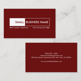Burgundy Geometric Minimalistisch Simple Modern Un Visitenkarte