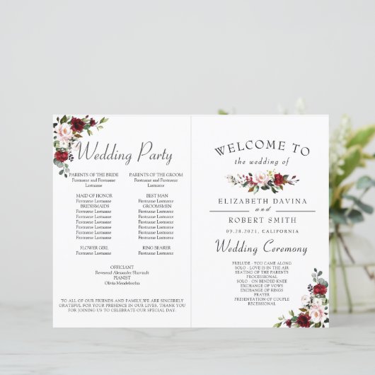 Burgundy Geometric Romantic Watercolor (Stehend Vorderseite)