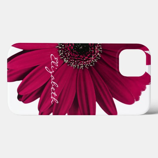 Burgundy Gerber Gerbera Daisy Personalisiert Case-Mate iPhone Hülle (Rückseite (Horizontal))