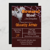 Burgundy Ghost Halloween-Party Einladung (Vorne/Hinten)