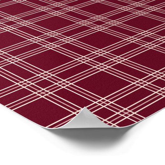 Burgundy Gingham Poster (Ecke)