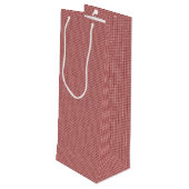 Burgundy Gingham-WINE GIFT BAG Geschenktüte Für Weinflaschen (Rückseite Schrägansicht)