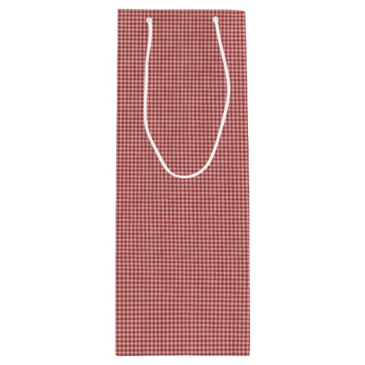 Burgundy Gingham-WINE GIFT BAG Geschenktüte Für Weinflaschen (Vorderseite)
