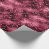 Burgundy Giraffe Print Imitate Glitzer Geschenkpapier (Ecke)