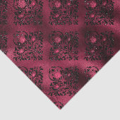 Burgundy Glam Foil Glitzer Damask Seidenpapier (Ausschnitt)