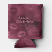 Burgundy Glam Foil Glitzer Lippes Dosenkühler (Vorderseite)