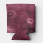 Burgundy Glam Foil Glitzer Lippes Dosenkühler (Rückseite)