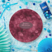 Burgundy Glam Foil Glitzer Lippes Pappteller (Party)