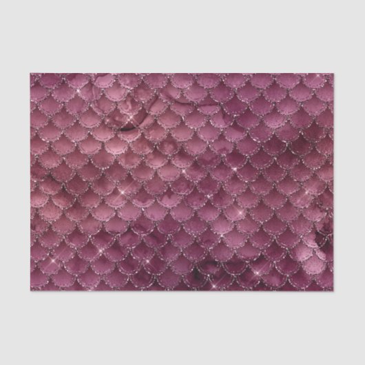 Burgundy Glam Foil Glitzer Mermaid Seidenpapier (Vorderseite)